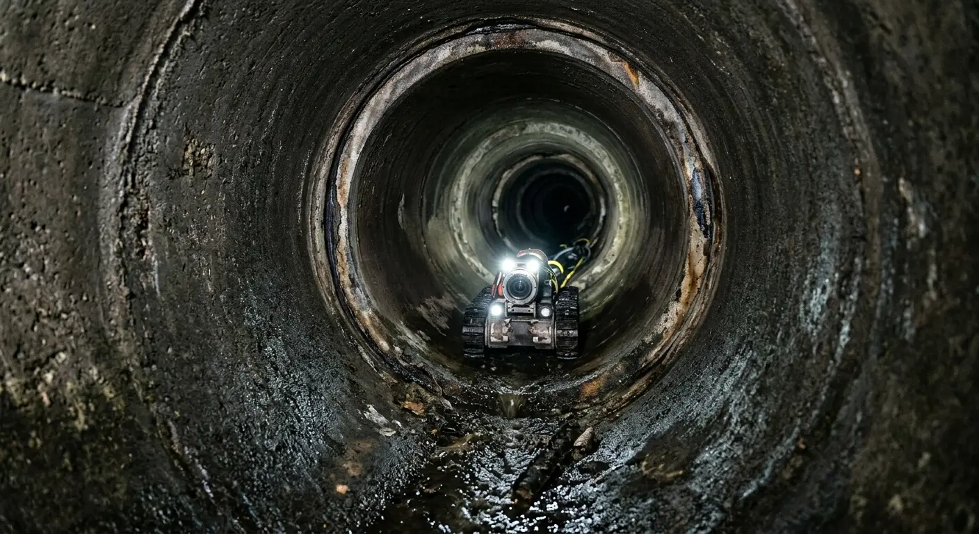 Robotic sewer camera inspecting pipe interior for Sewer Line Cleaning in Hanover